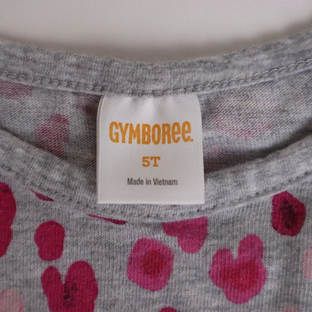 Gymboree Gray Animal Print Set Top Blouse Tunic Pants Dress Leggings 4T 5T